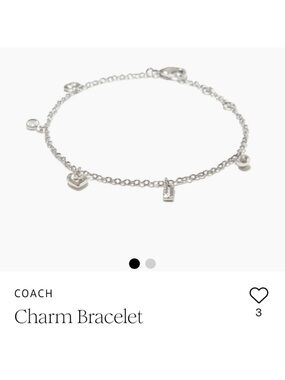 Coach Delicate Silver Charm Chain Bracelet